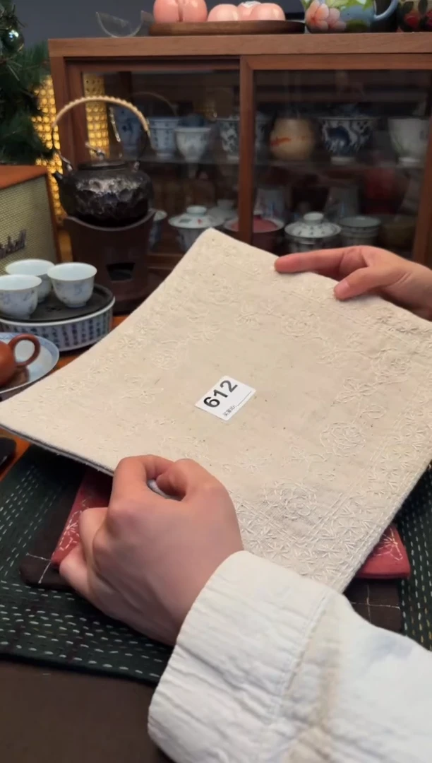 【闪购商品】织绣Cici手作刺子绣植物染茶席-612