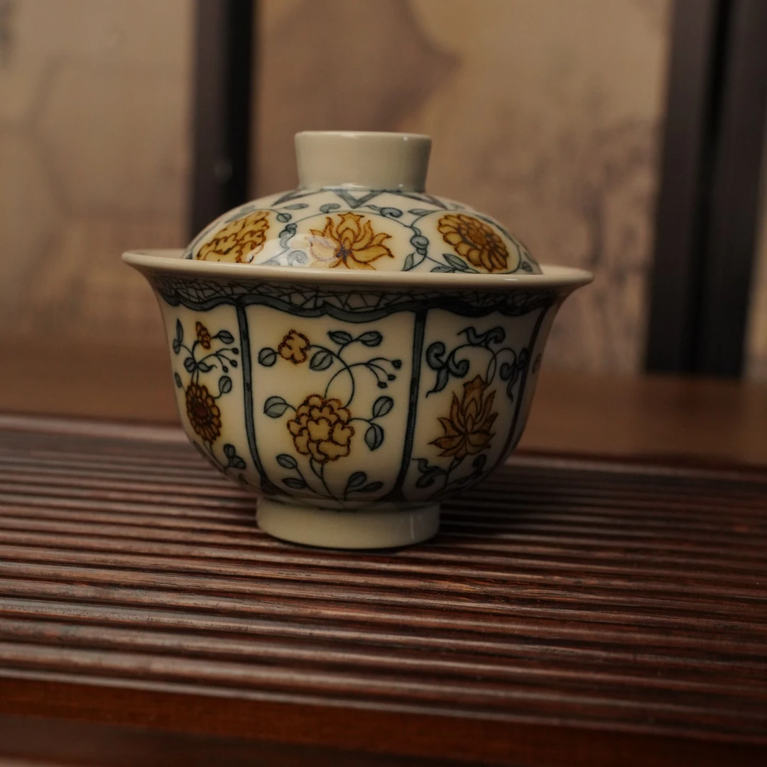 一亭记 渐升堂 青 金十六季盖碗