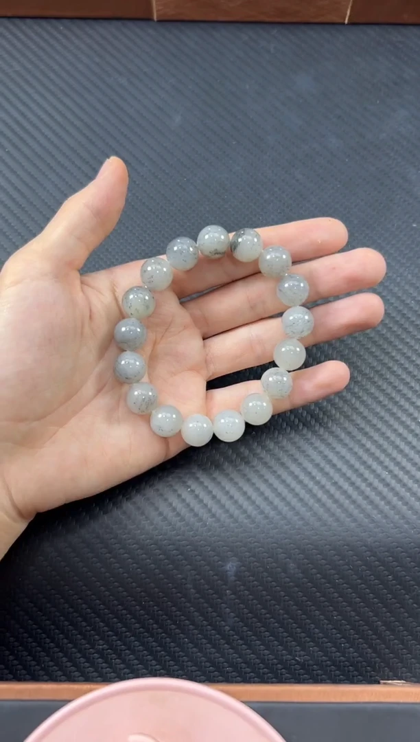 手串未镶嵌和田玉黑山微色差卡12手串