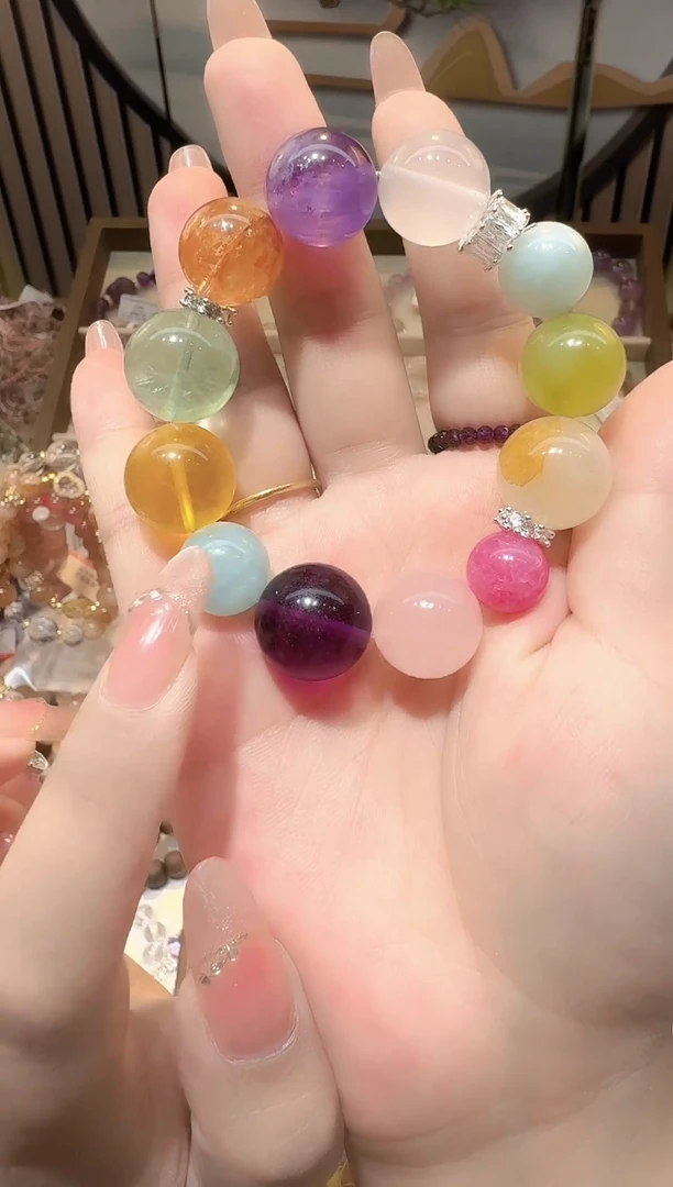 水晶手链未镶嵌萤石水晶多宝手链