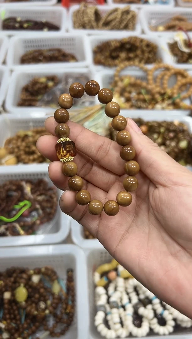 琥珀吊坠(赠链)未镶嵌库克 卡10mm设计款 单圈