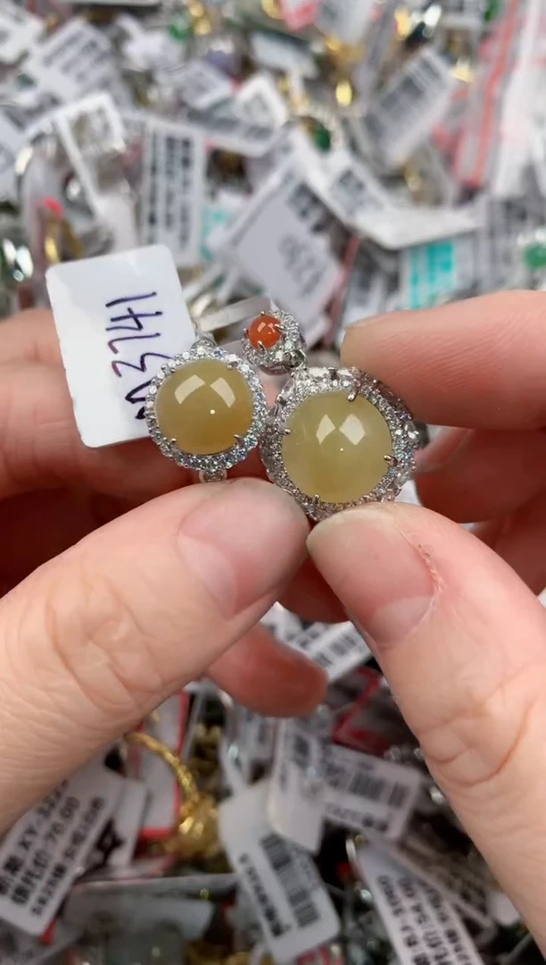 银S925镶嵌戒指翡翠11         5