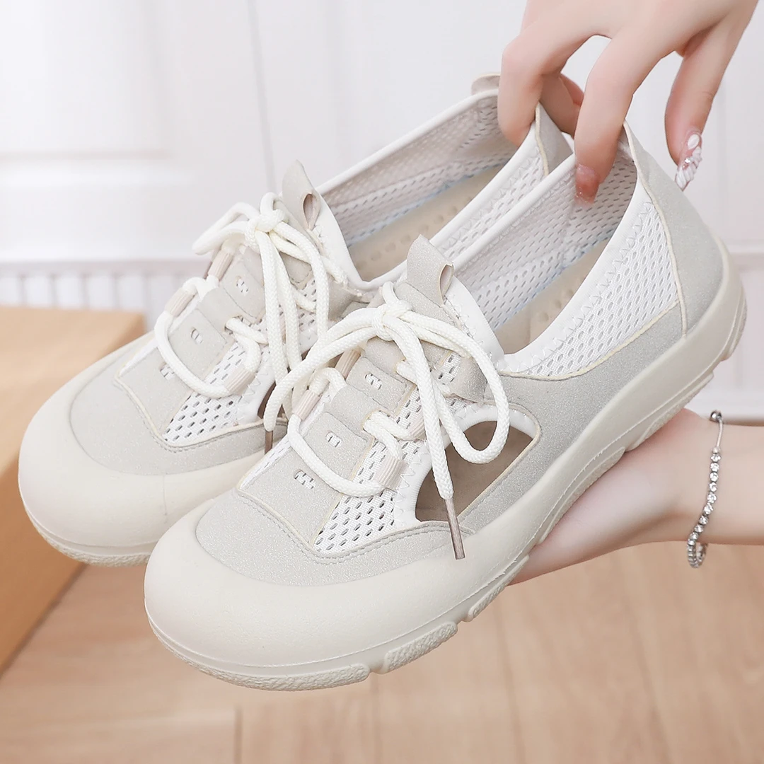 镂空透气休闲网鞋防滑耐磨轻便舒适户外健步鞋超软妈妈鞋网鞋女鞋