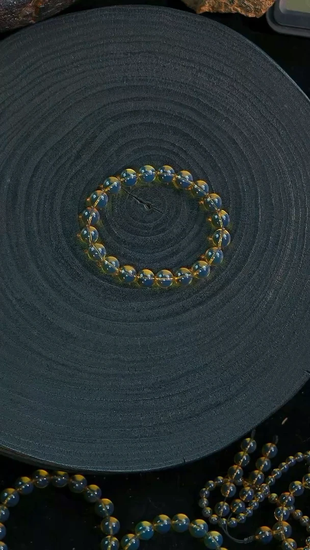 琥珀未镶嵌珠宝奇石10mm蓝珀手串