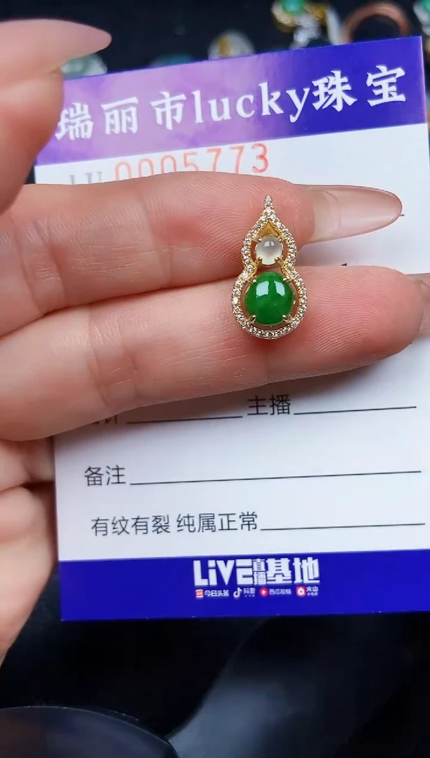 翡翠银S925镶嵌颈饰5773