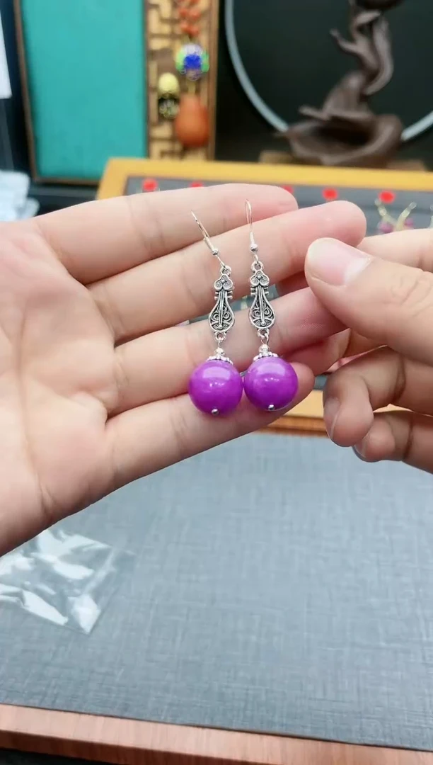 【闪购商品】玛瑙/玉髓耳钉银S925镶嵌708000