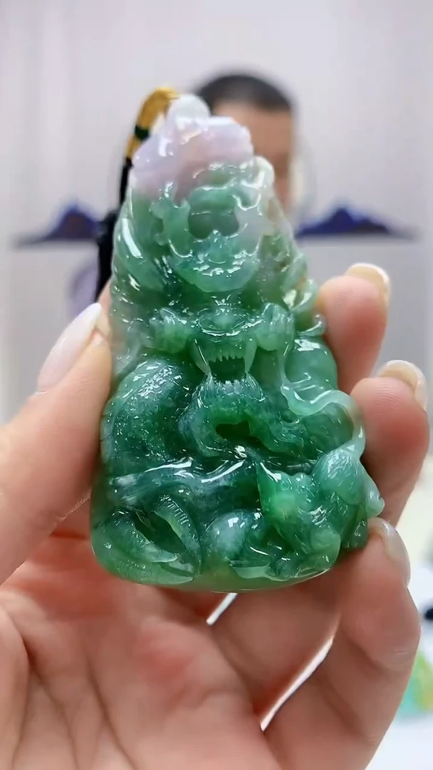 定制翡翠未镶嵌4898ms-毛货16龙牌