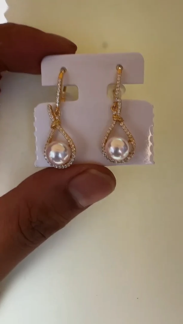 银S925镶嵌海水珍珠耳饰耳钩