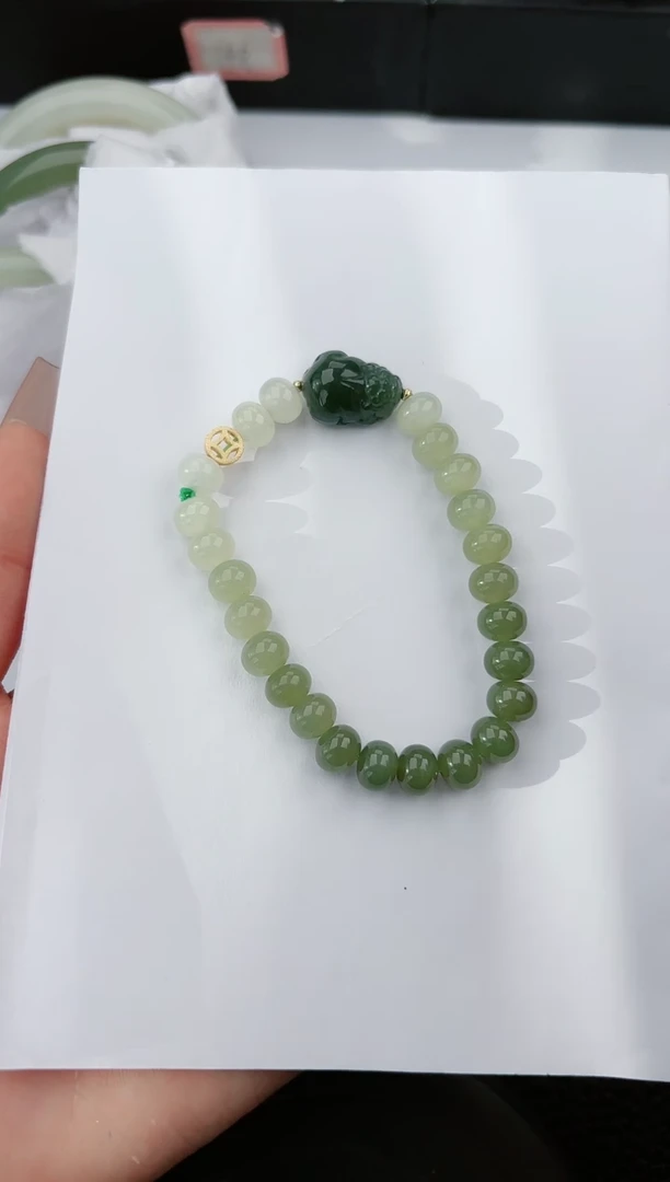 【闪购商品】和田玉（糖玉）手链未镶嵌44微色差T貔貅