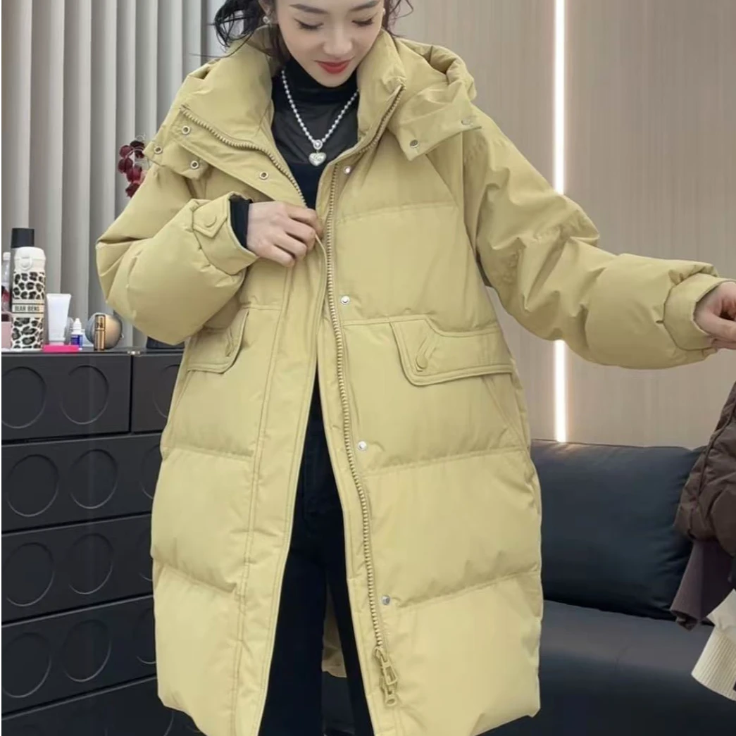 2024新款羽绒服女中长款连帽保暖