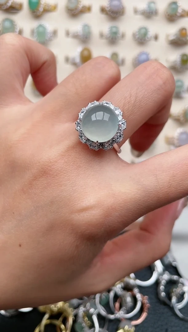 【闪购商品】翡翠戒指银S925镶嵌1111