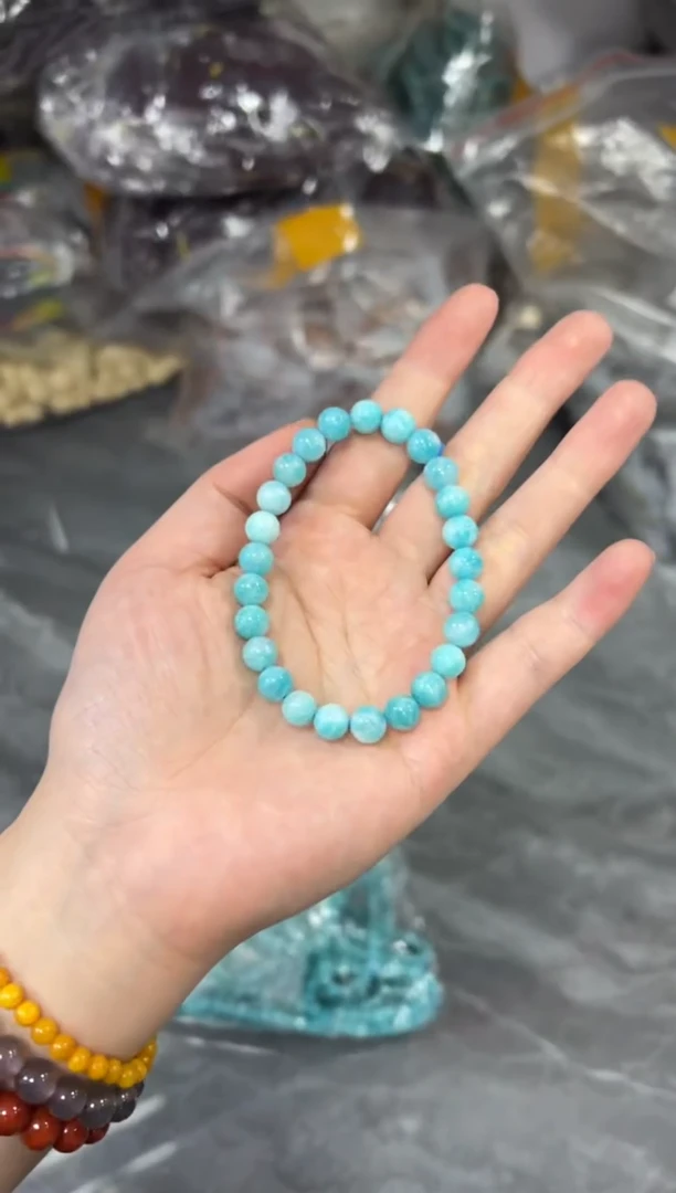 手链未镶嵌天河石天河石素圈圆珠手串8MM[3328]