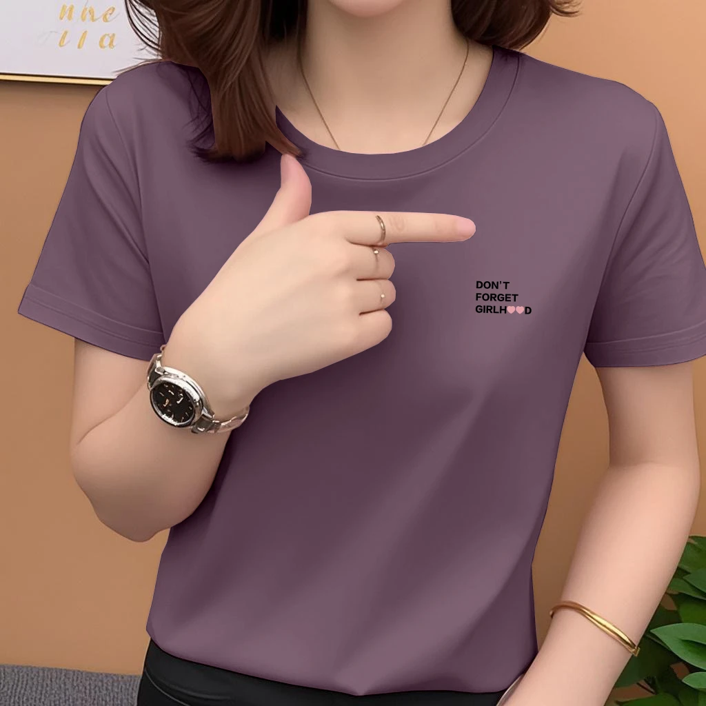 2025新款夏季短袖韩版显瘦宽松打底圆领印花百搭时尚洋气休闲上衣