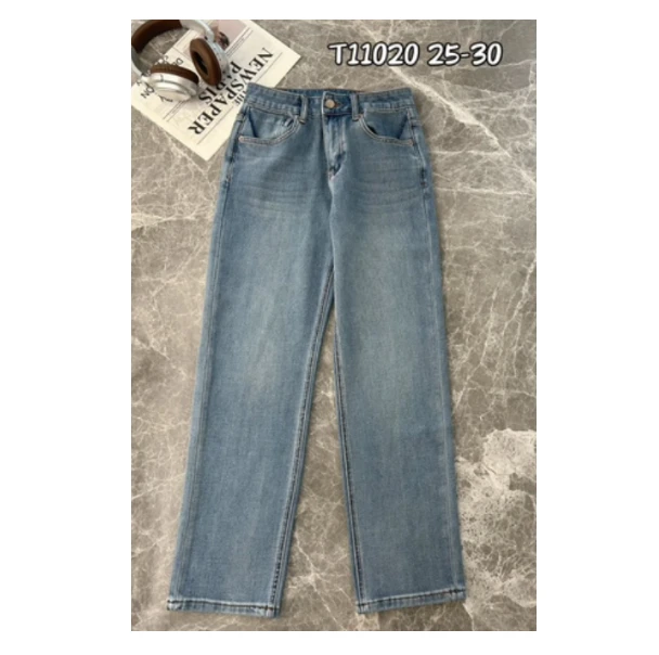 春款莓粉标后口袋字母刺绣修身九分烟管裤