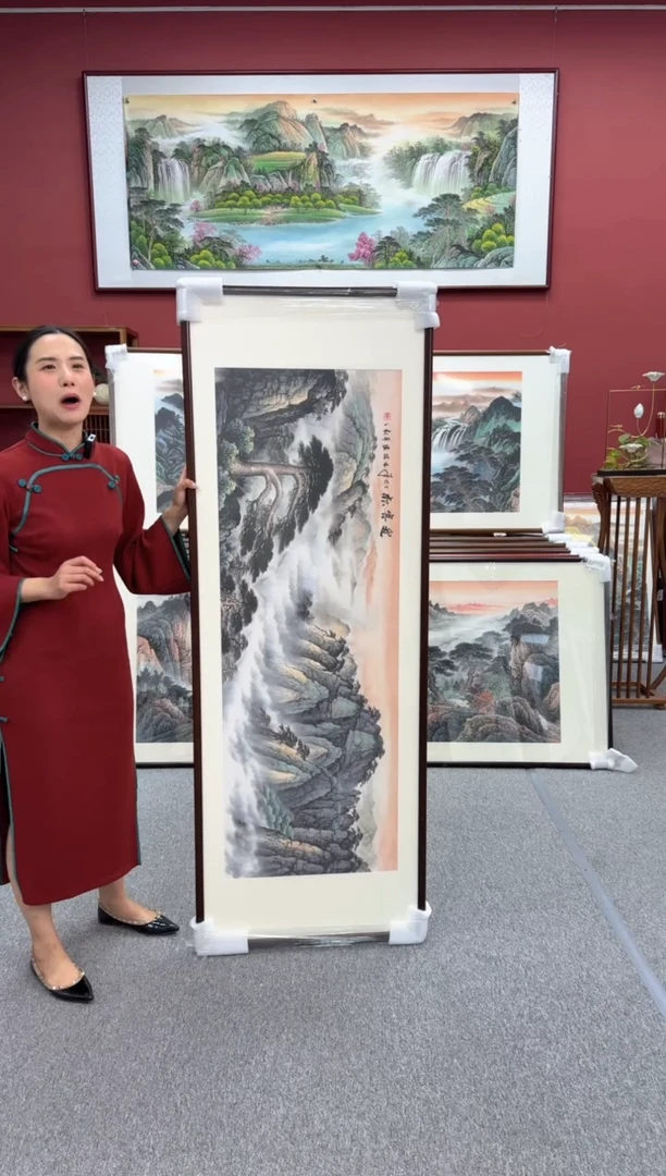 国画手绘  迎客松  172*62