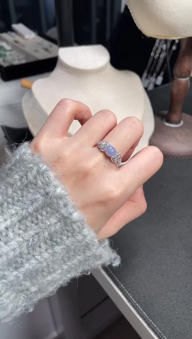 【闪购商品】翡翠戒指银S925镶嵌翡翠