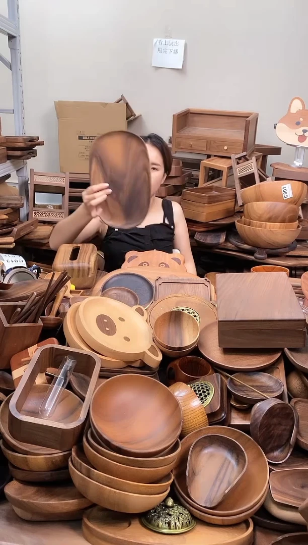 木  南美胡桃木异形盘30*20*2cm