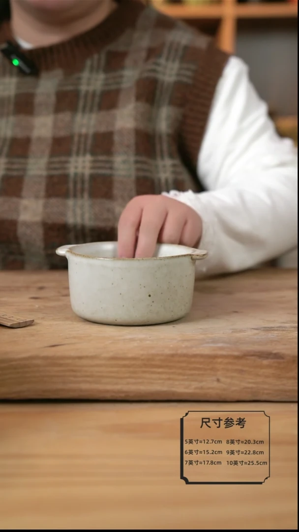 【闪购商品】奶奶系列的双耳早餐碗加勺子