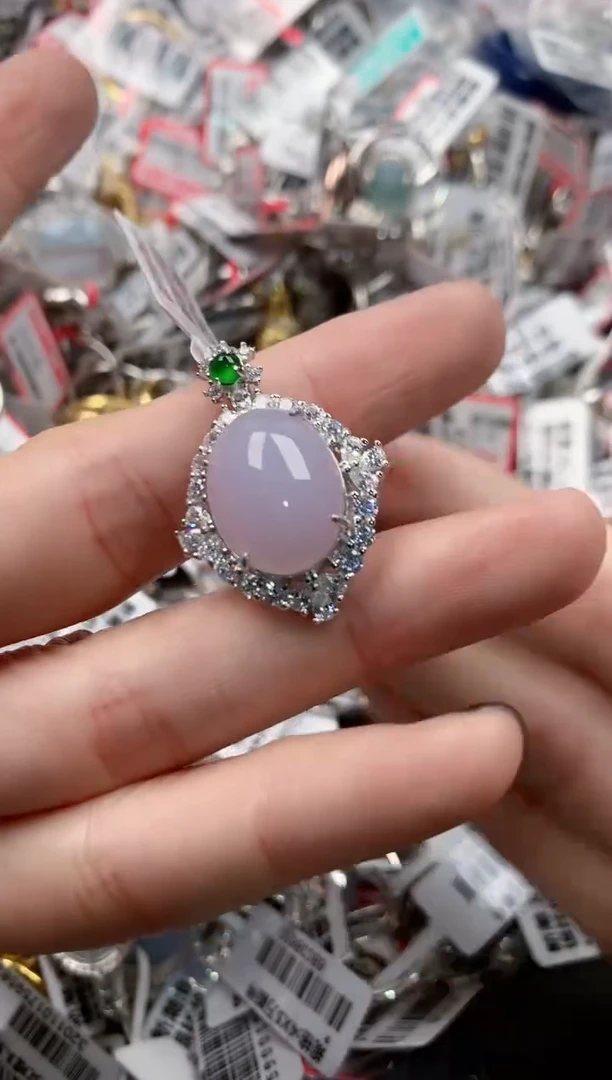 银S925镶嵌戒指翡翠6666-----10