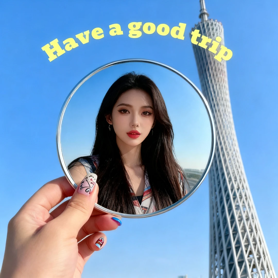 反光镜旅行拍照小圆镜凸反光镜拍照专用吧唧镜子款式吧唧转场镜子