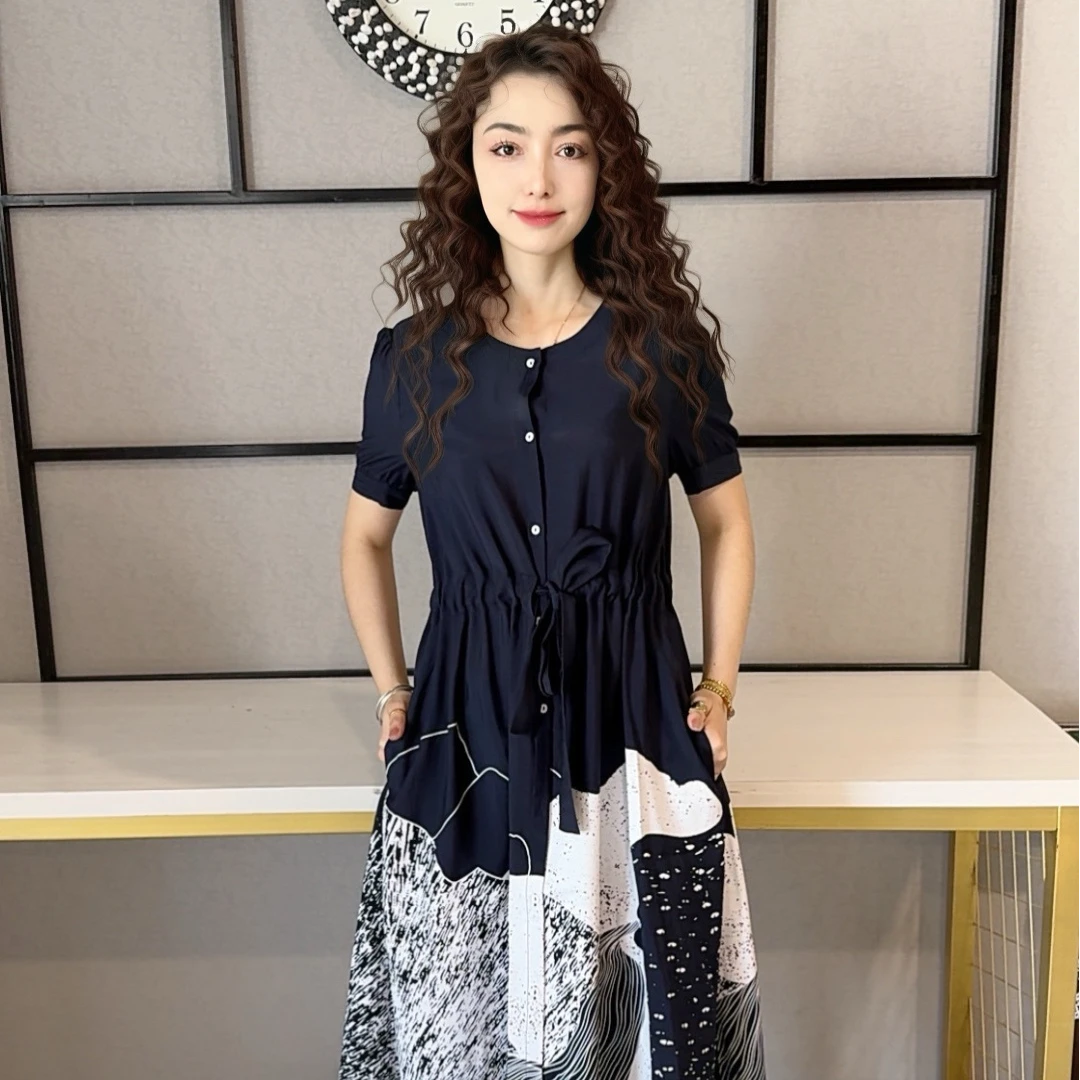 231634 SEHRAN时尚连衣裙显瘦气质夏季宽松收腰中长款