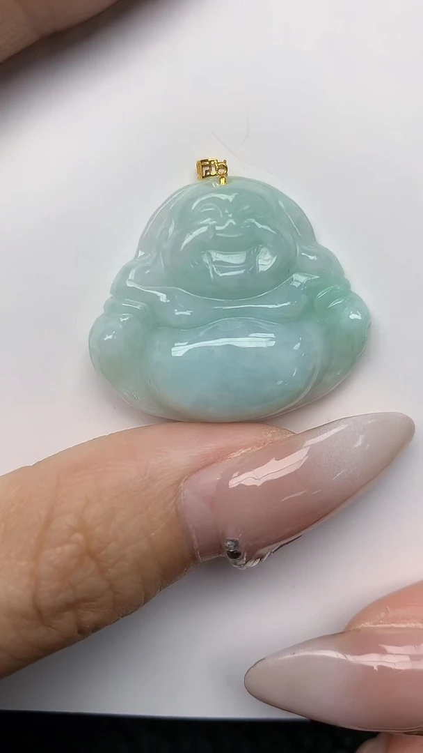 【闪购商品】翡翠颈饰18K金镶嵌天然翡翠A货