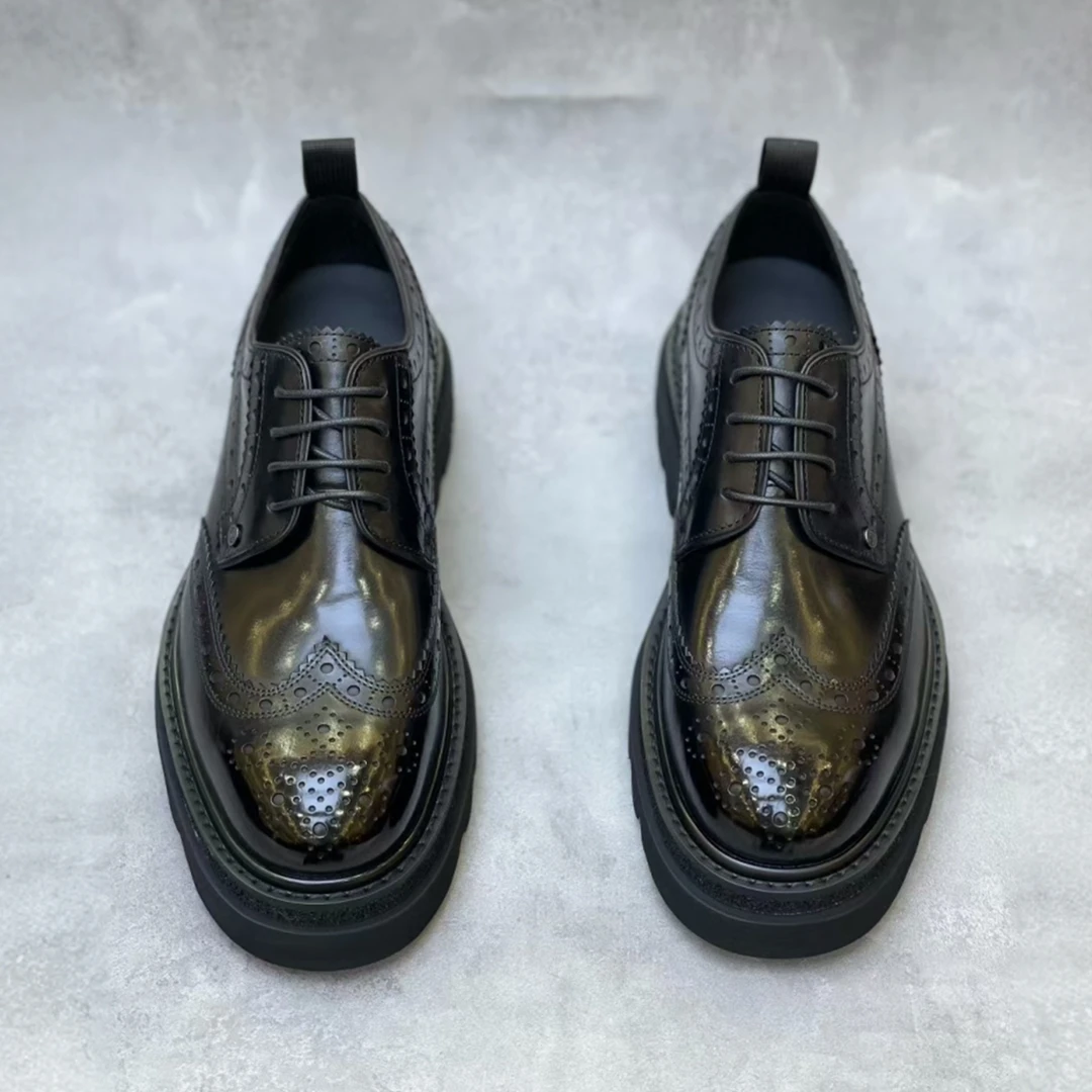 388L3新品男士纯皮英伦风休闲舒适男鞋时尚百搭帅气范轻奢高端酷