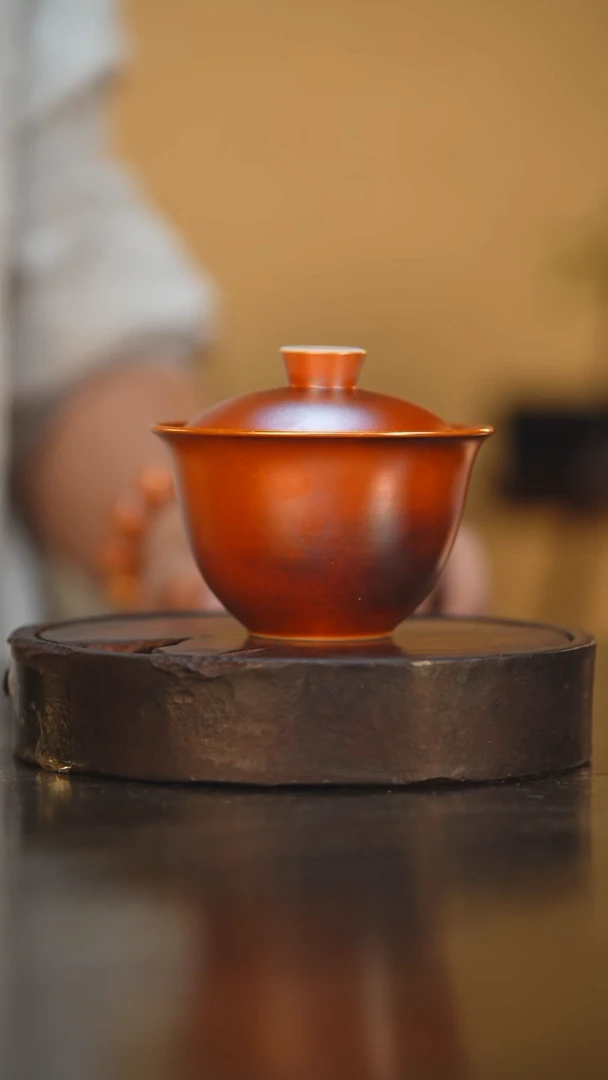 14柴房陶瓷柴烧盖碗