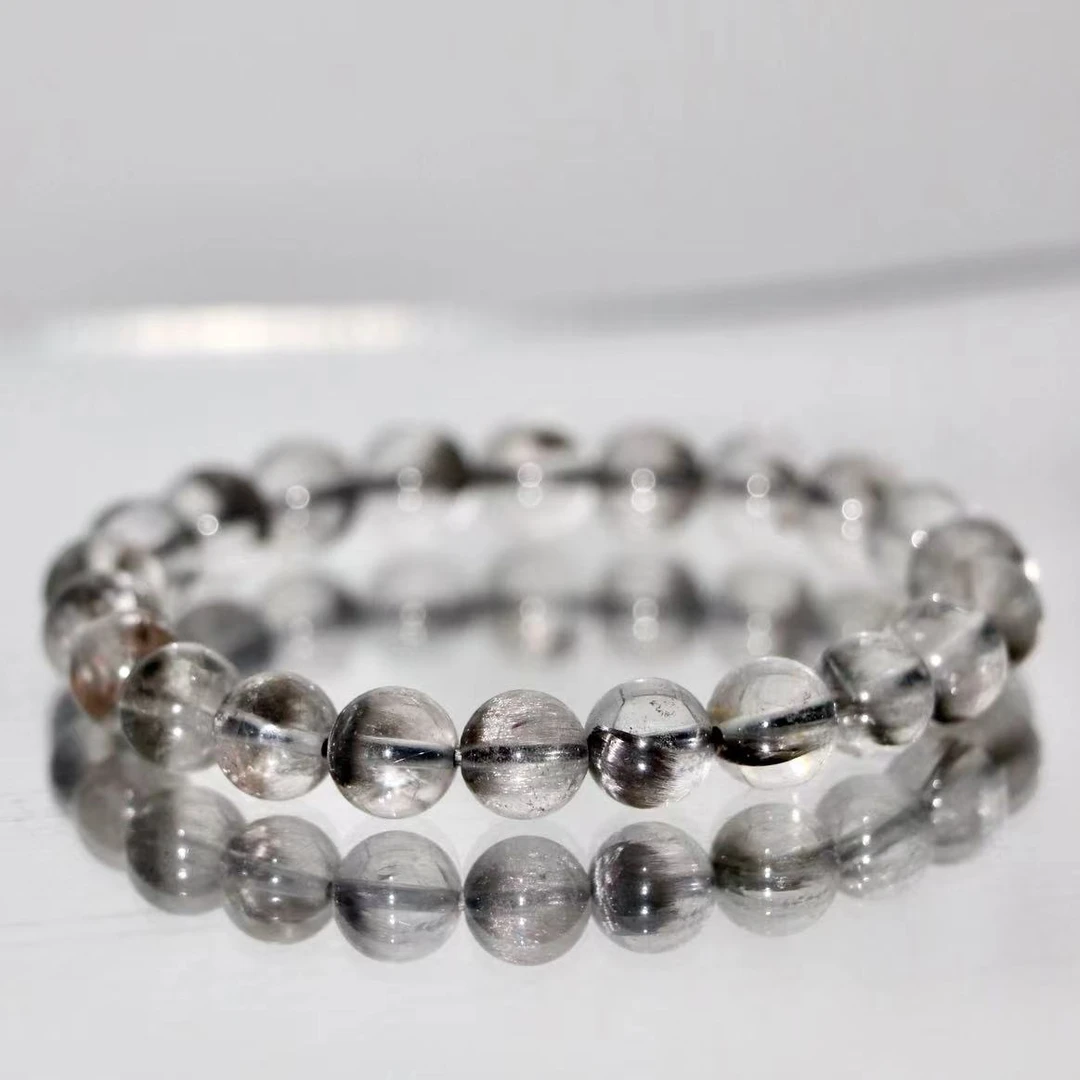 高阶异象水晶强光眼黑银钛水晶手串HT3690-尺寸可选-多样性发一