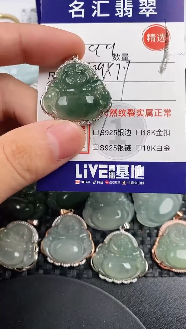 颈饰银S925镶嵌翡翠·