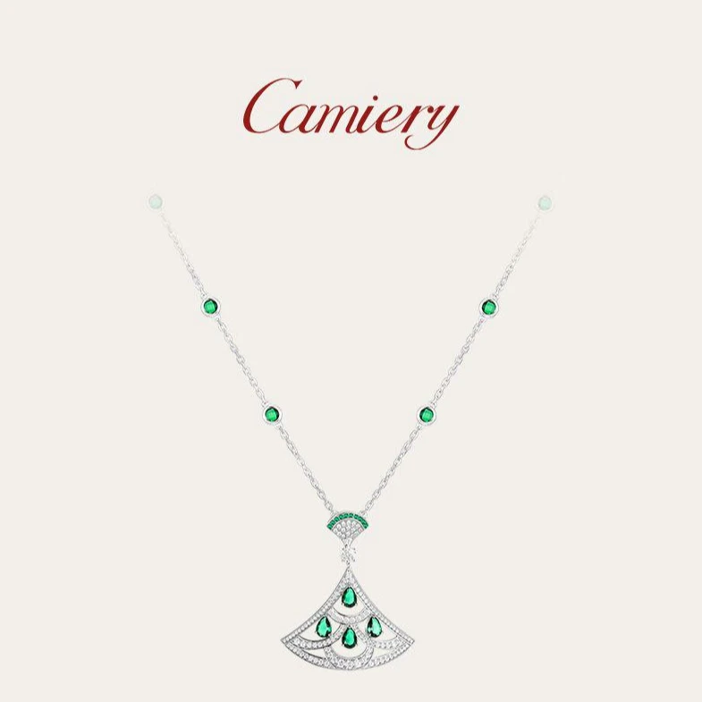 CAMIERY/卡美瑞 复古轻奢扇形水滴裙子项链气质