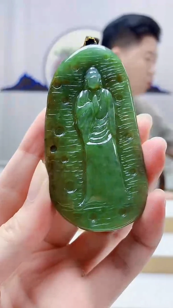 未镶嵌定制翡翠4917zm-毛货挂件70人物