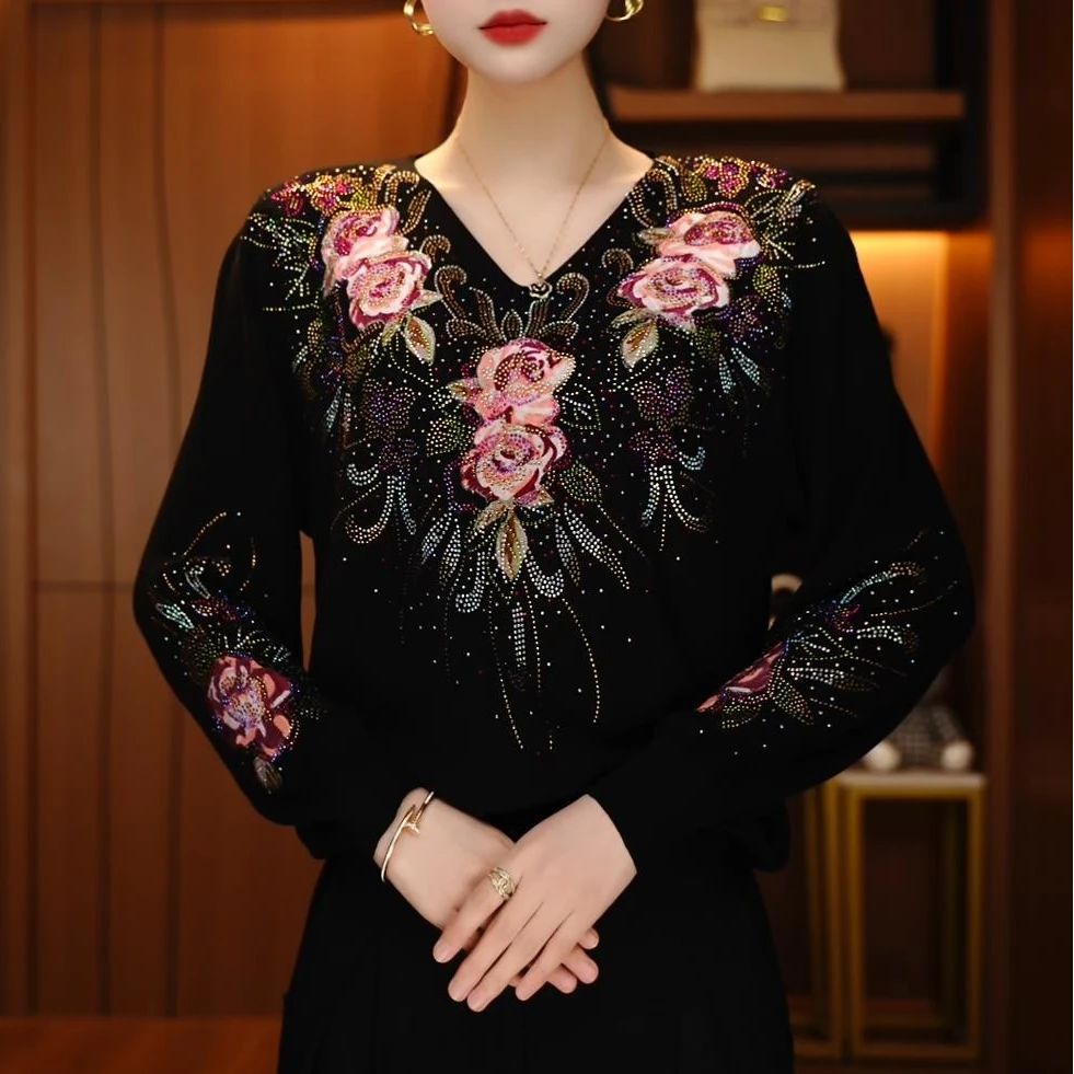 初凰 秋冬保暖毛衣抗起球高端显瘦百搭减龄洋气宽松女士气质时尚