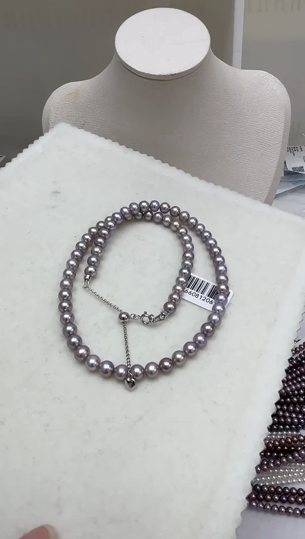 银S925镶嵌项链淡水珍珠项链