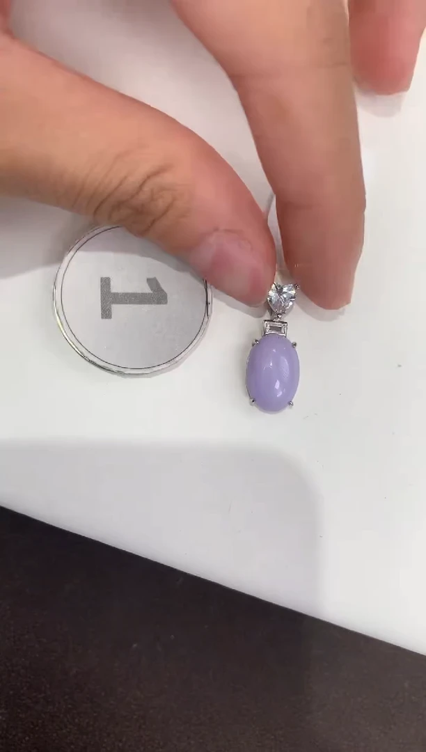 颈饰银S925镶嵌翡翠天然缅甸a货翡翠