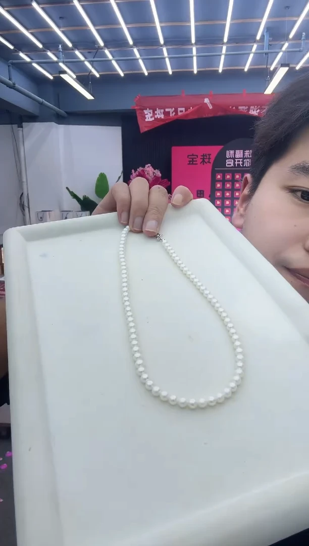 颈饰银S925镶嵌淡水珍珠仙女链