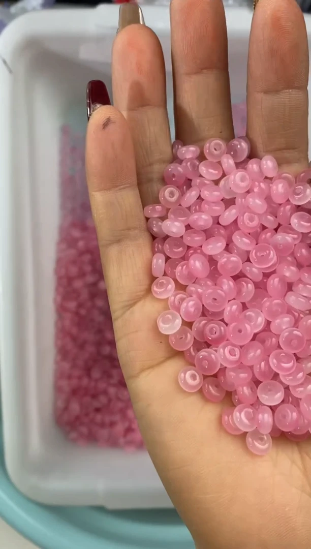 玻璃0809卡6渐变算盘珠150颗草莓熊颜色