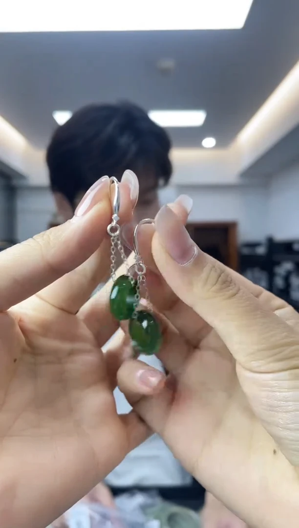 和田玉银S925镶嵌耳饰多样性一件发货