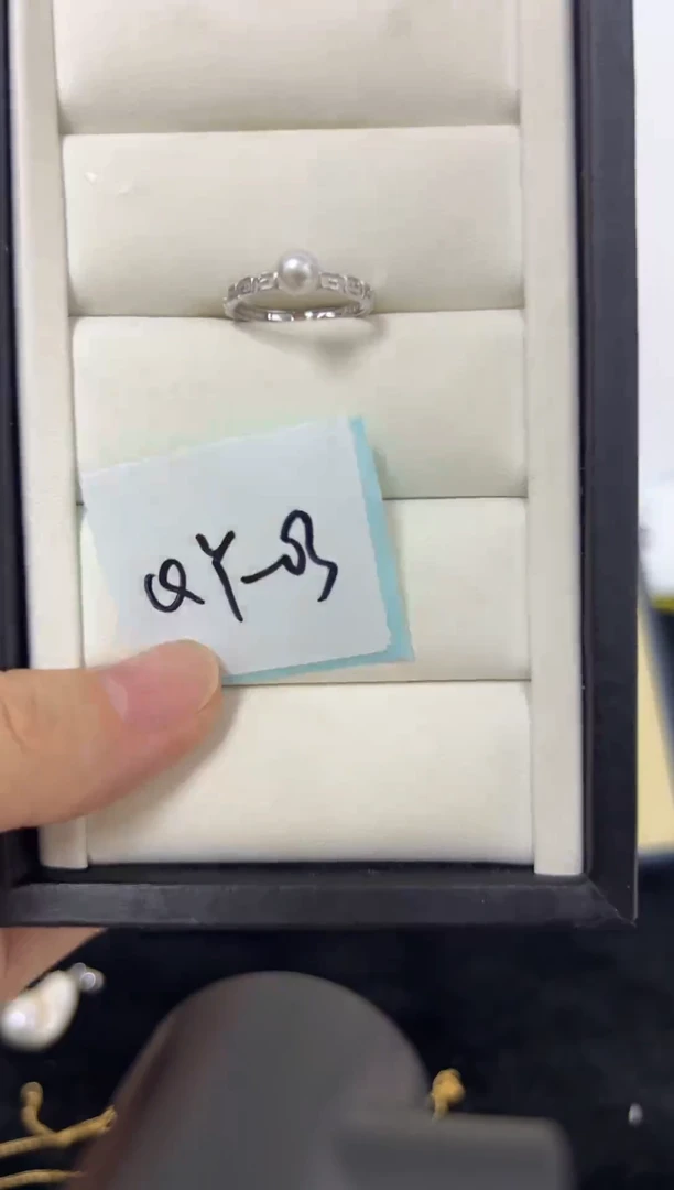 银S925镶嵌戒指淡水珍珠夏****?QY03-戒指