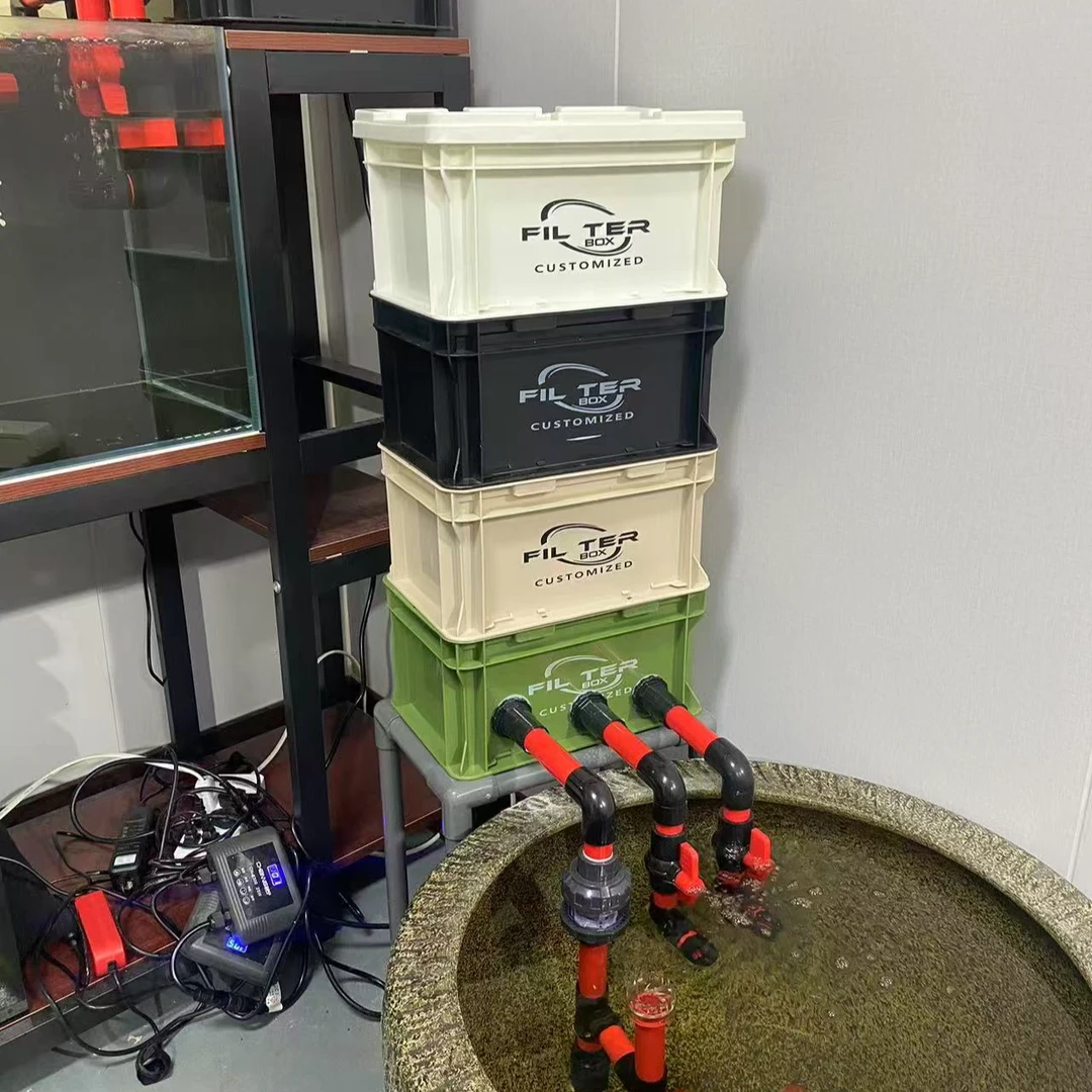 升级款小号工业风内置水泵过滤系统鱼缸周转箱水循环充氧上滤