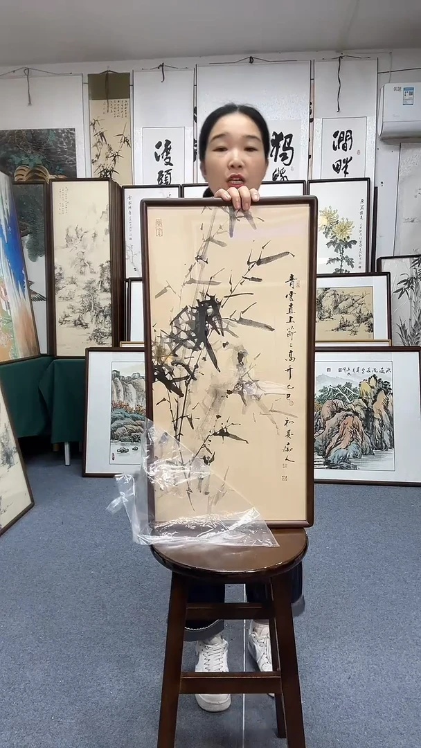 国画35*68实木画框京东包邮手绘