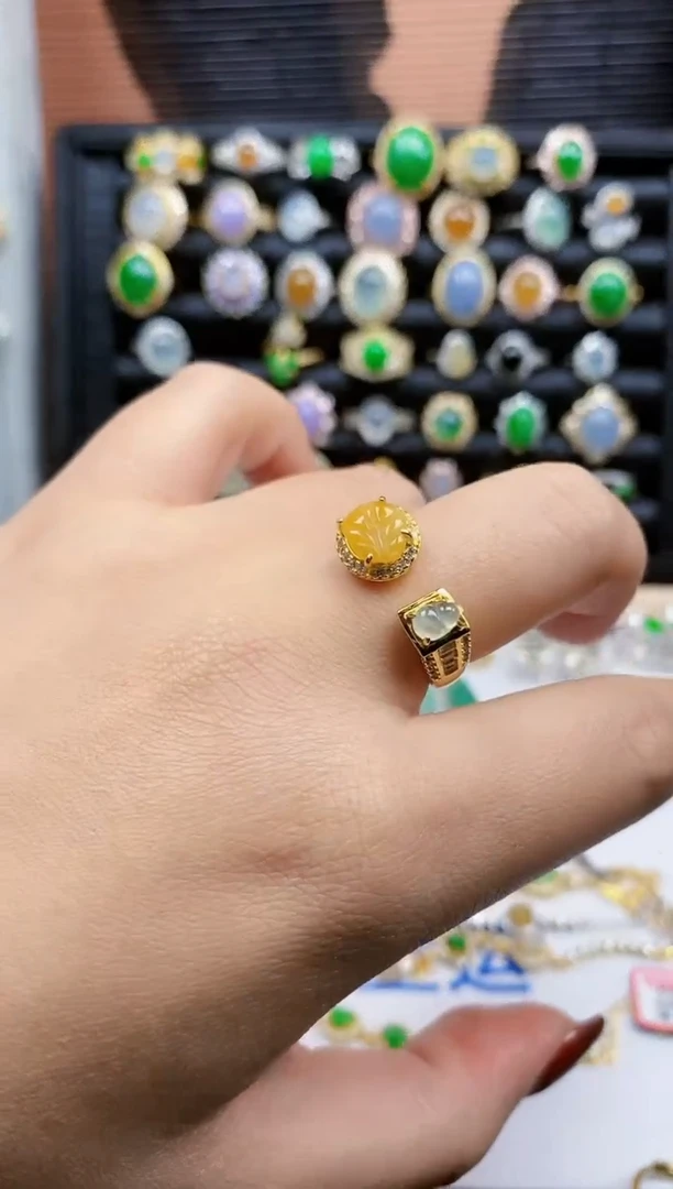 银S925镶嵌戒指翡翠194