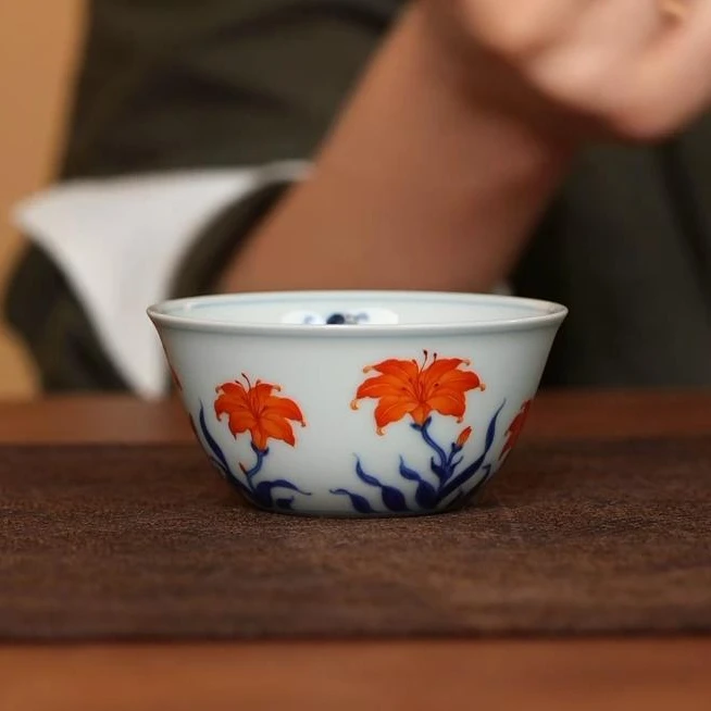 团窑人生如意母亲花鸡缸杯主人杯 ty373