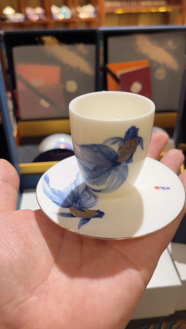 蓝鱼一杯一碟茶具茶具