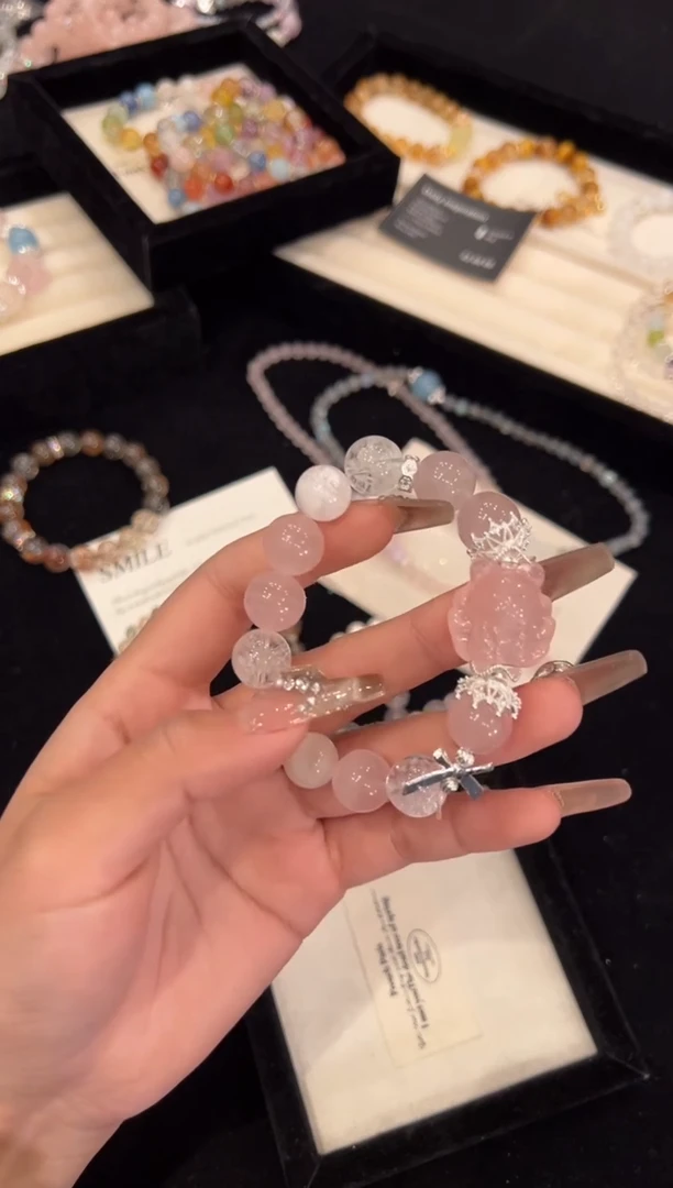 【闪购商品】水晶手链合金粉水晶手链x1320