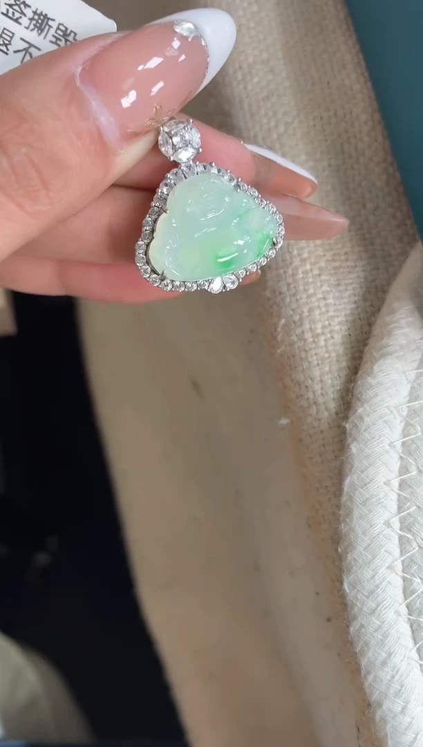 吊坠(不含链)银S925镶嵌翡翠【挽石珠宝】佛公