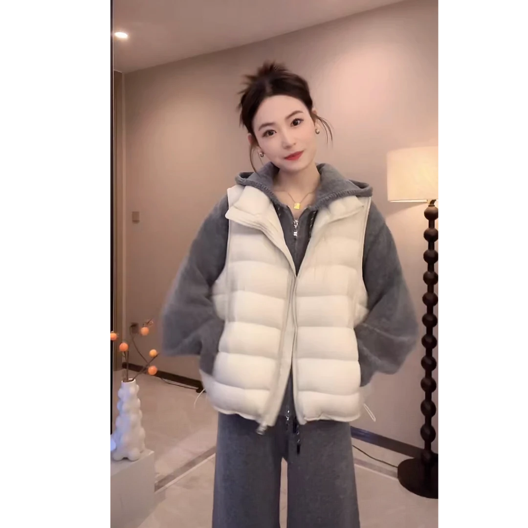 90白鸭绒立领韩版排骨纯色无袖羽绒休闲马甲冬季YM2581