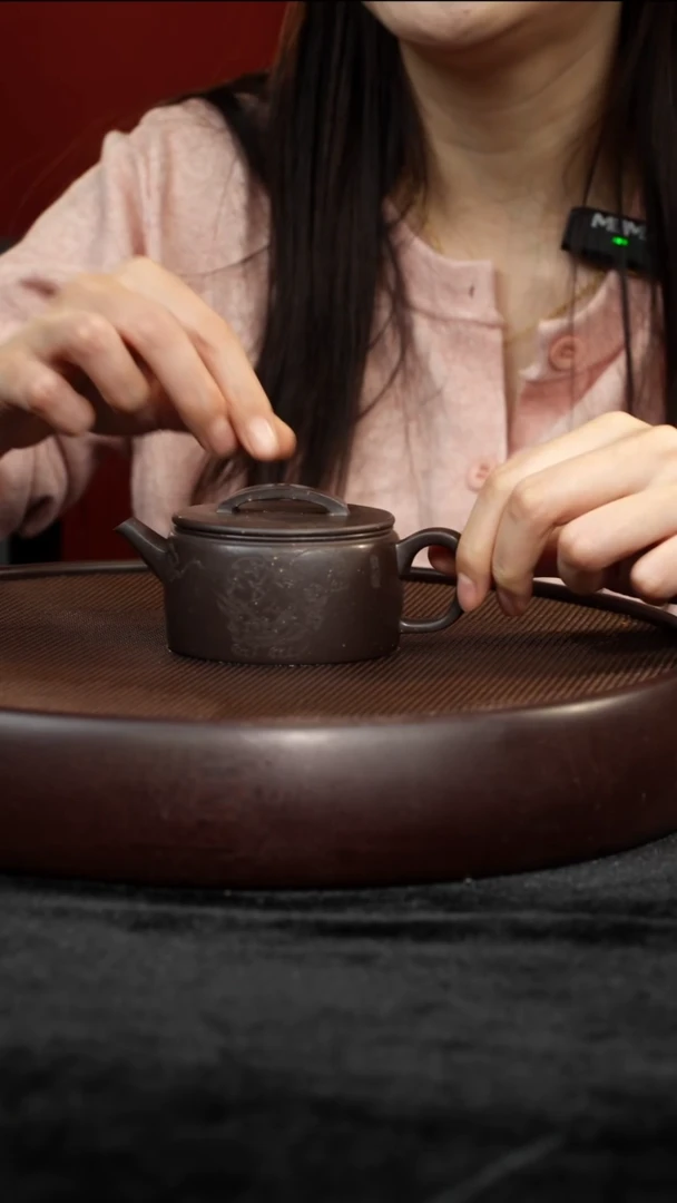 茶壶紫砂黑墩头汉瓦160cc