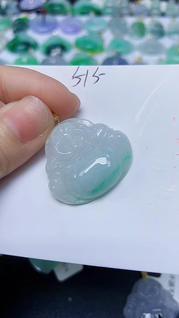 翡翠18K金镶嵌颈饰天然缅甸翡翠A货