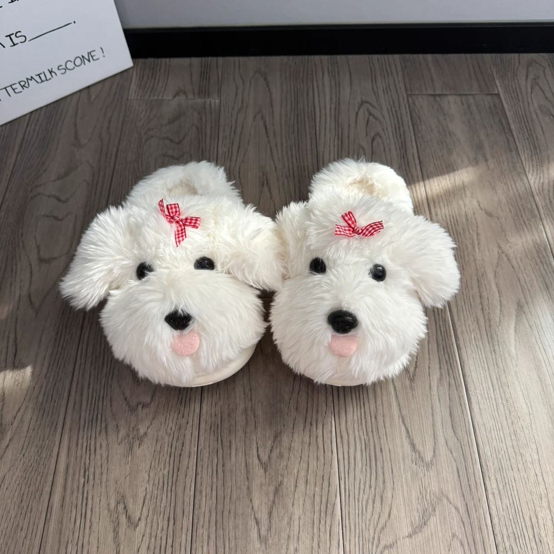 可爱棉拖鞋女款2025新款室内家居防滑保暖加绒棉拖毛毛拖鞋女冬季